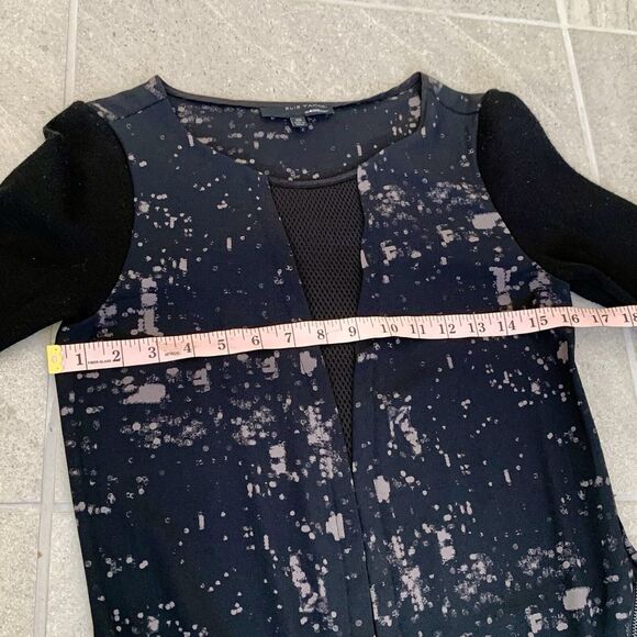 Elie Tahari DesignNation Dress S Mesh Insert Zipper Accent Sheath Black Gray - Picture 5 of 6